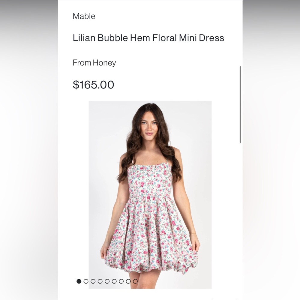 Princess Polly White Floral Bubble-Hem Mini Dress